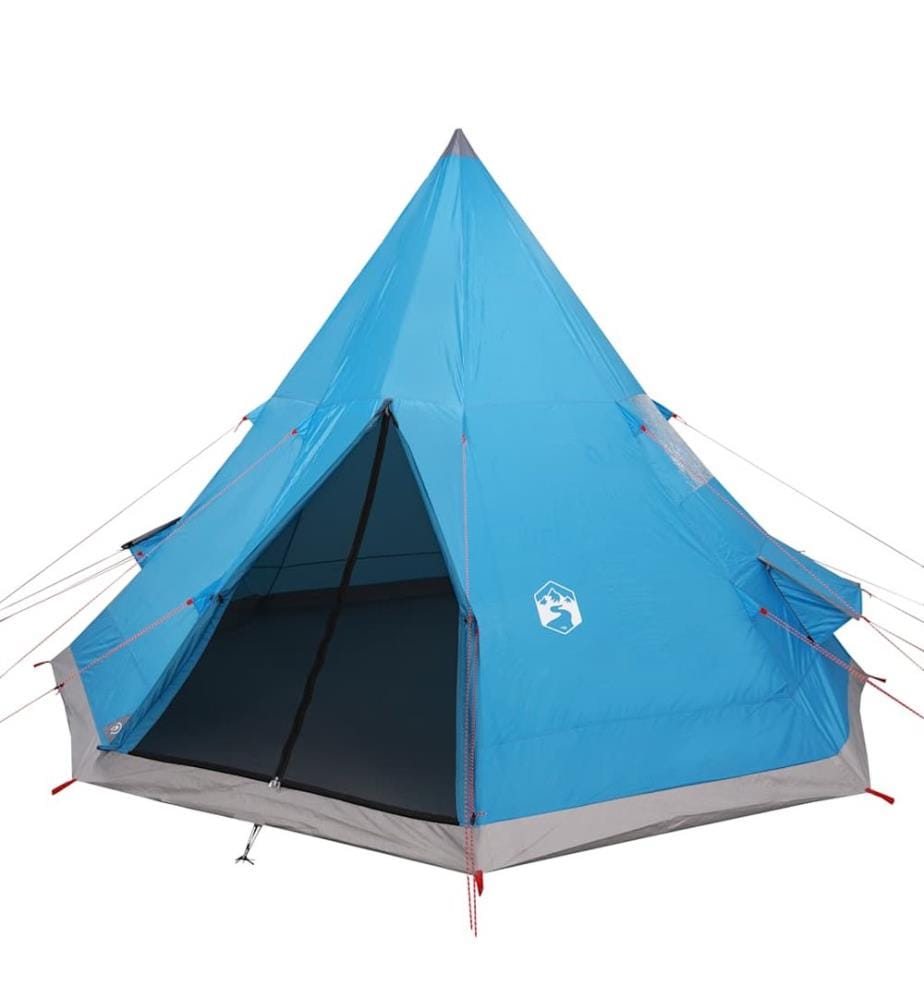 Tente de camping tipi 4 personnes bleu imperméable