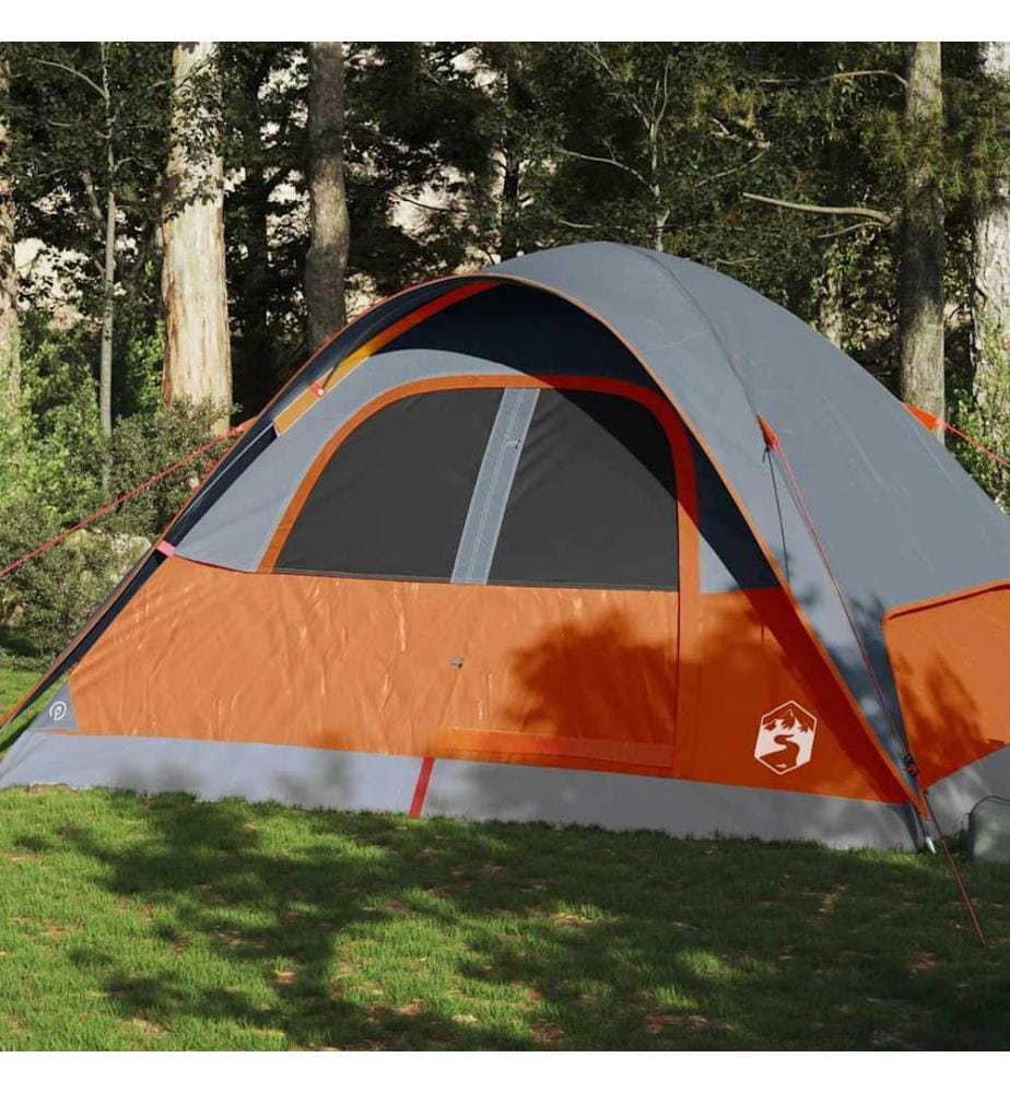 Tente familiale à dôme 6 personnes orange imperméable