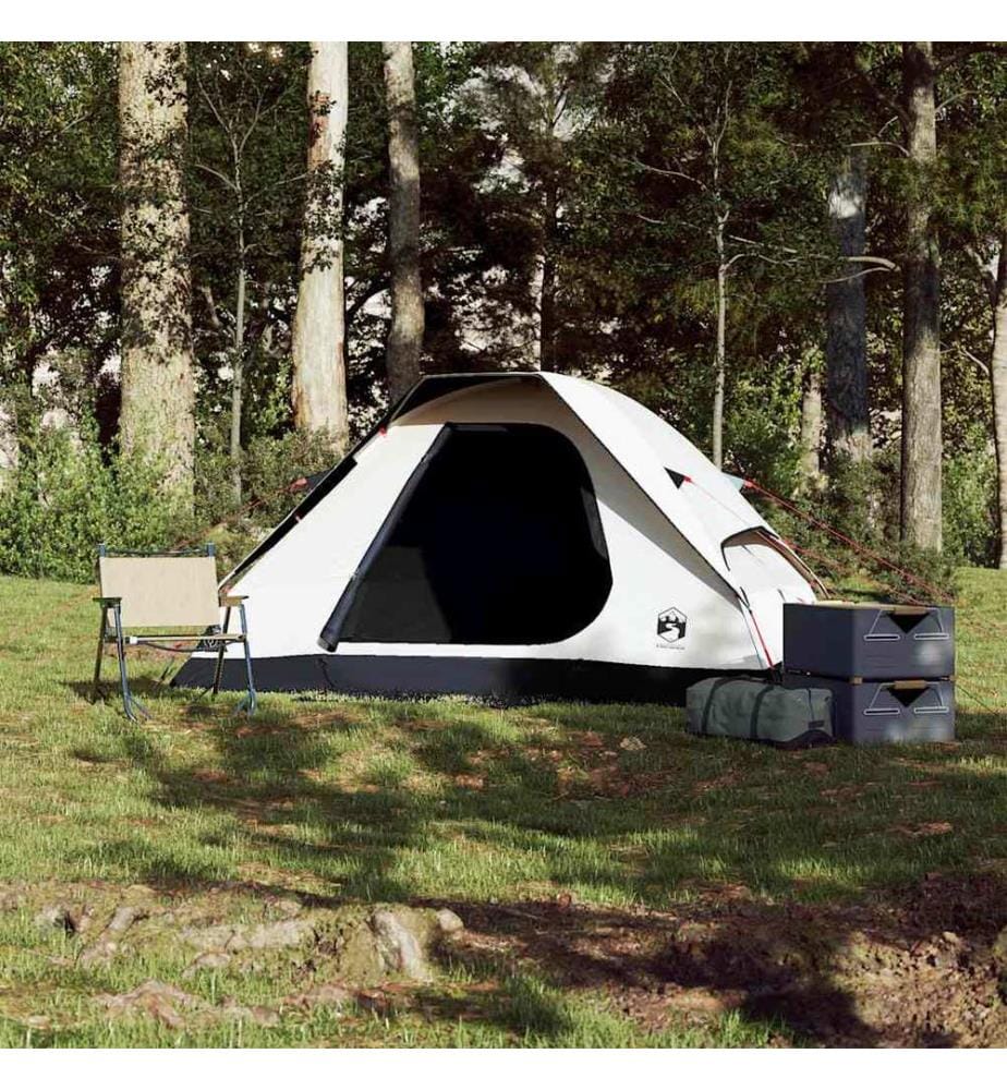 Kuppel-Campingzelt 2 Personen Weiss Dunkel Wasserdicht