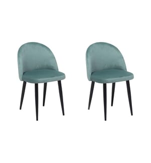 Set di 2 sedie da pranzo VISALIA Velluto Verde menta
