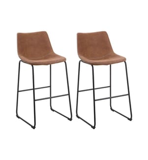 Set di 2 sedie alte FRANKS Marrone dorato