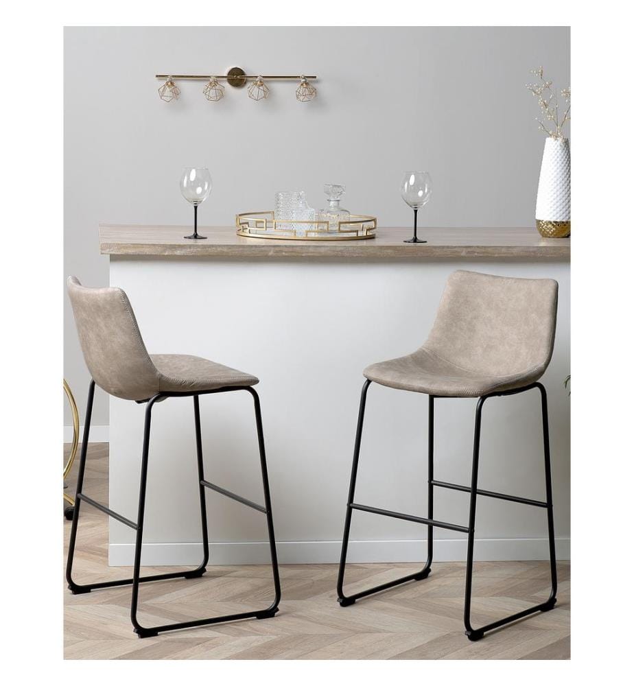 Lot de 2 chaises de bar FRANKS Beige