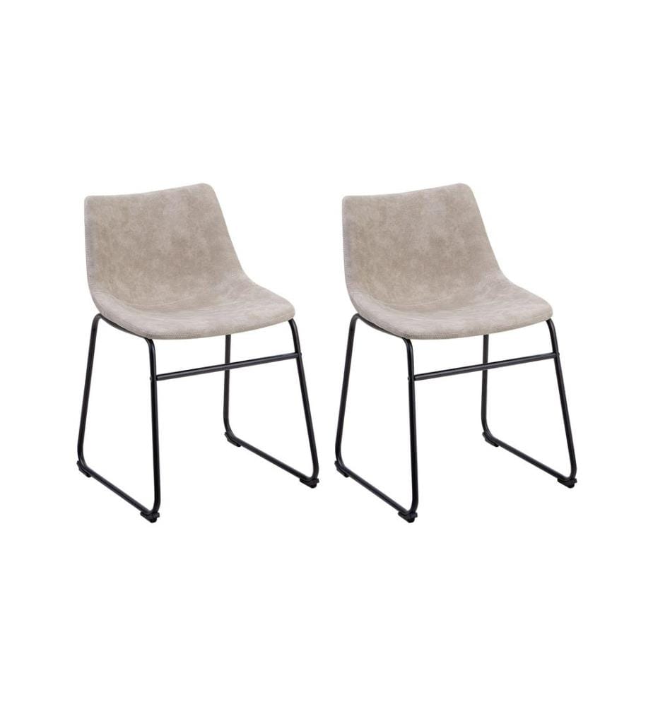 Esszimmerstuhl 2er Set BATAVIA Stoff Beige