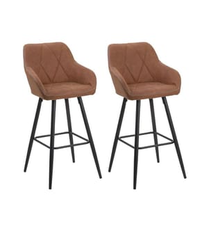 Lot de 2 chaises de bar DARIEN Marron doré