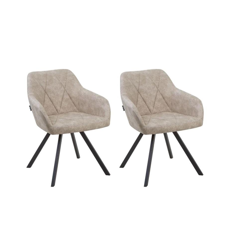 Esszimmerstuhl 2er Set MONEE Stoff Beige