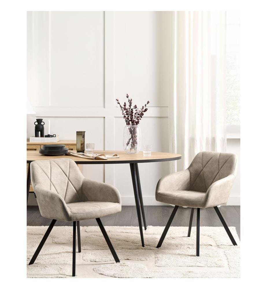 Esszimmerstuhl 2er Set MONEE Stoff Beige