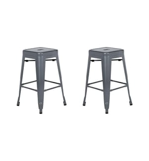 Set di 2 sgabelli da bar CABRILLO Metallo Grigio