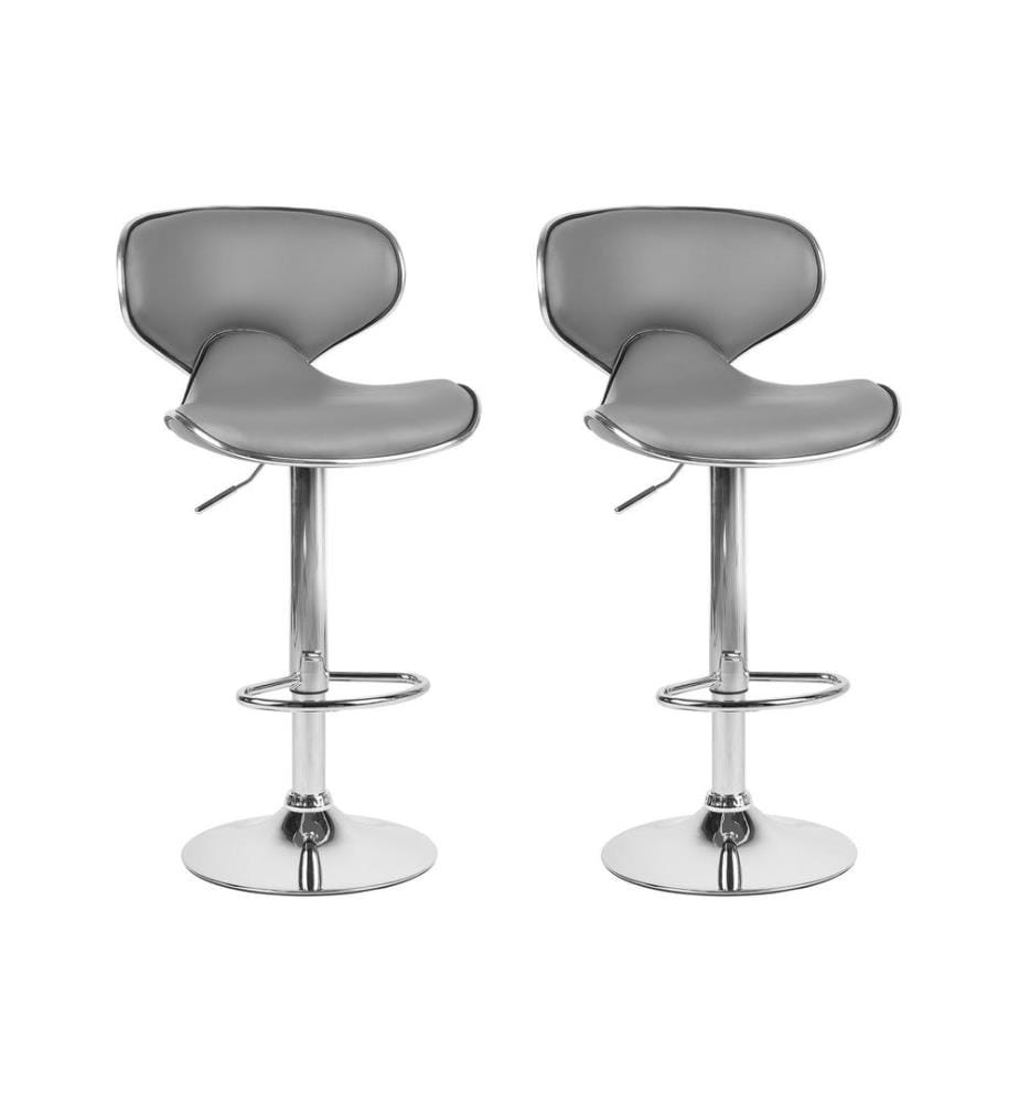 Set mit 2 Barstühlen CONWAY Kunstleder drehbar Grau