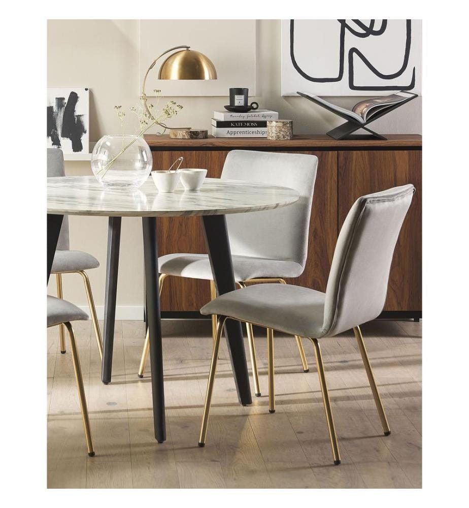 Esszimmerstuhl 2er Set RUBIO Samtstoff Grau