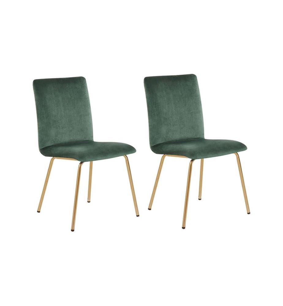 Esszimmerstuhl 2er Set RUBIO Samtstoff Smaragdgrün