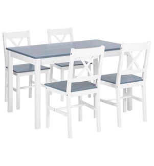 Set da pranzo MOANA Legno di pino Bianco 4 posti