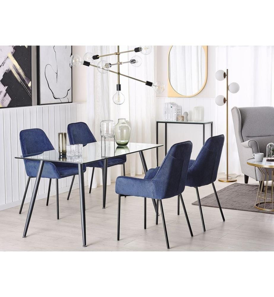Esstisch MIDLAND Schwarz 140 cm 80 cm Sicherheitsglas
