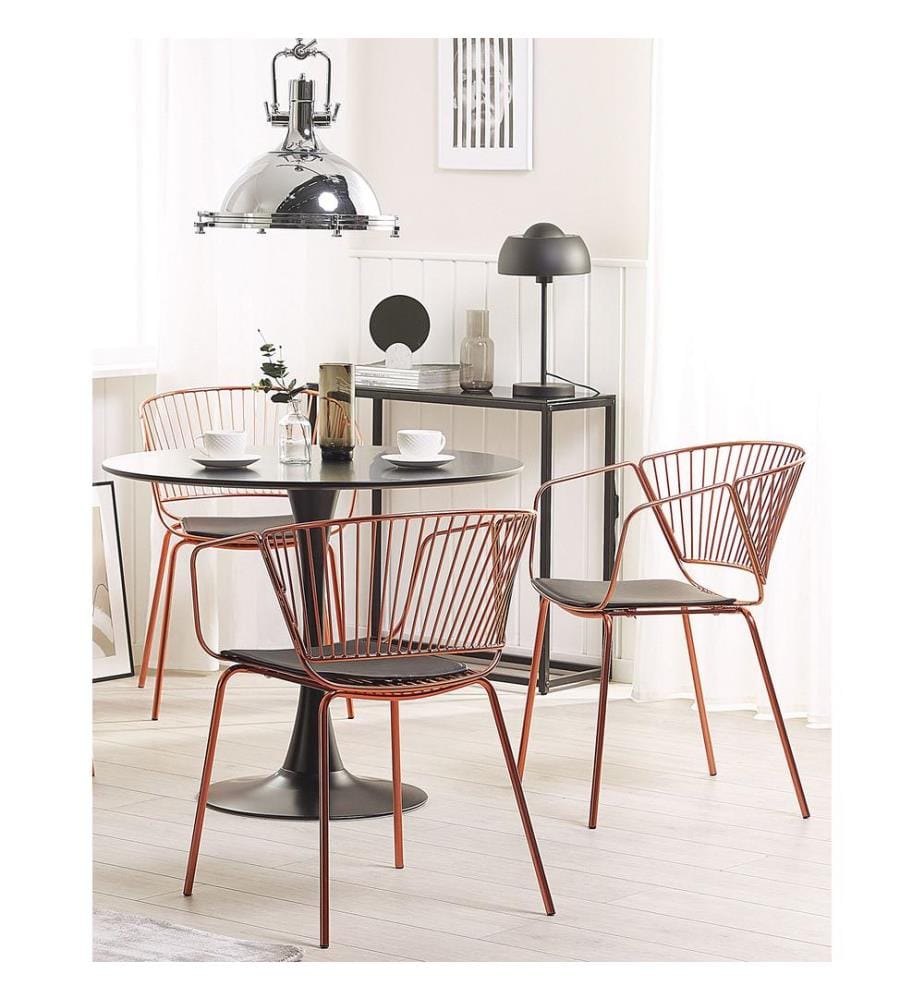 Lot de 2 chaises de salle à manger RIGBY Métal Cuivré