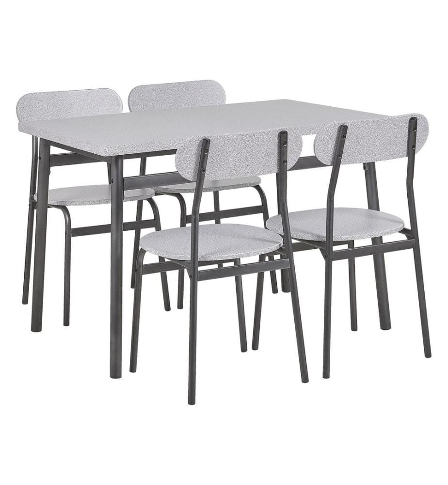 Set da pranzo VELDEN Grigio chiaro 4 posti