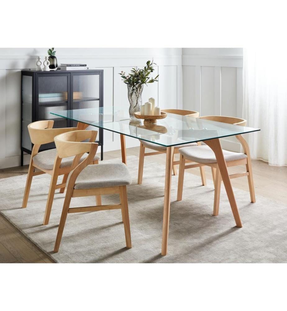 Table de repas HUDSON Transparent 180 cm 90 cm Verre de sécurité