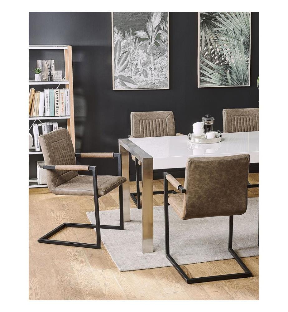 Lot de 2 chaises de conférence BRANDOL Cuir PU Marron