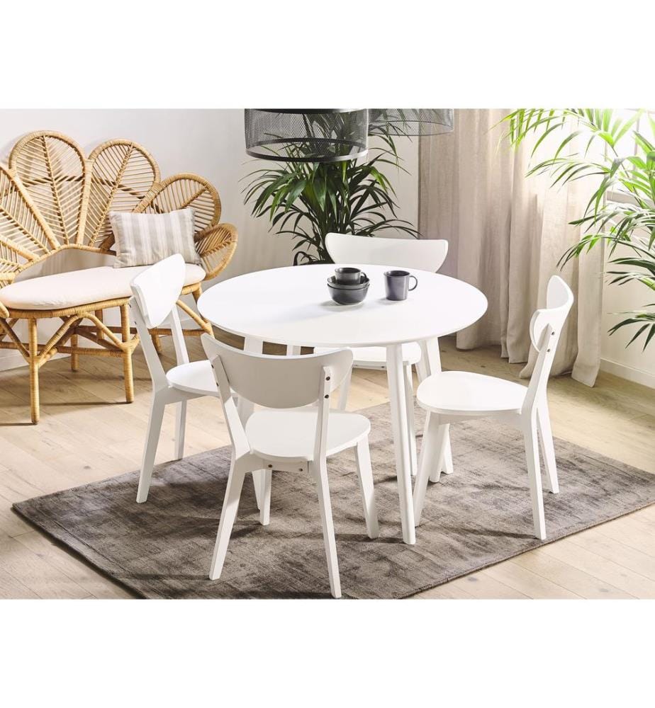 Table de repas ROXBY Blanc 100 cm 100 cm Bois de pin