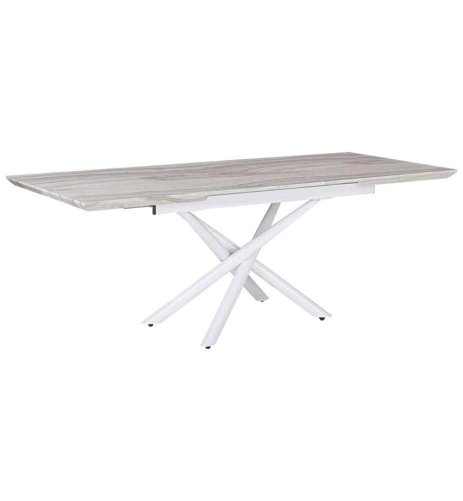 Table de salle à manger extensible MOIRA Blanc 160/200 cm 90 cm