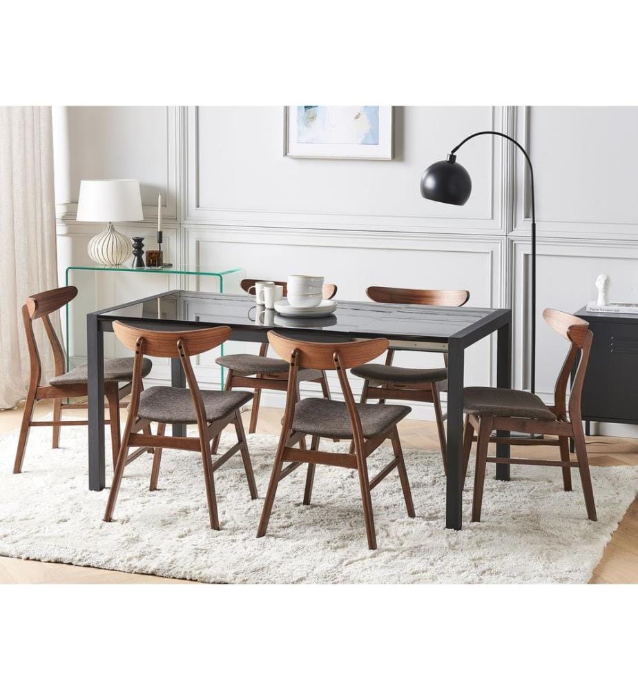 Extending Dining Table GRANADA Black 120/160 cm 80 cm