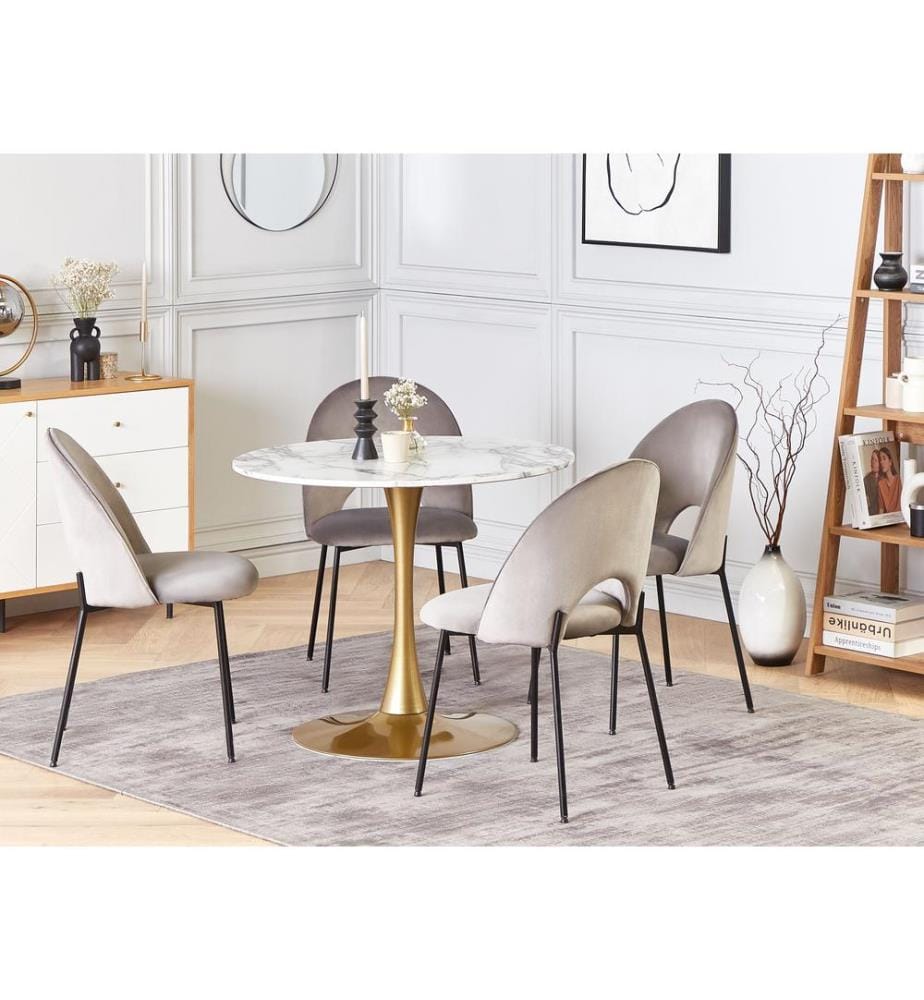 Table de repas BOCA Marbre/doré 90 cm 90 cm