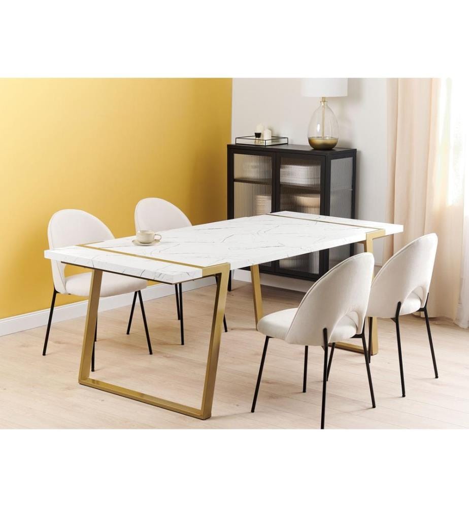 Table de repas MARTYNIKA Marbre blanc 200 cm 90 cm