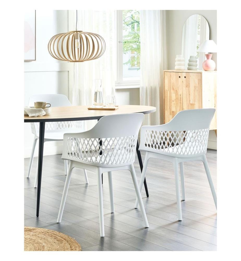 Lot de 2 chaises de salle à manger ALMIRA Blanc