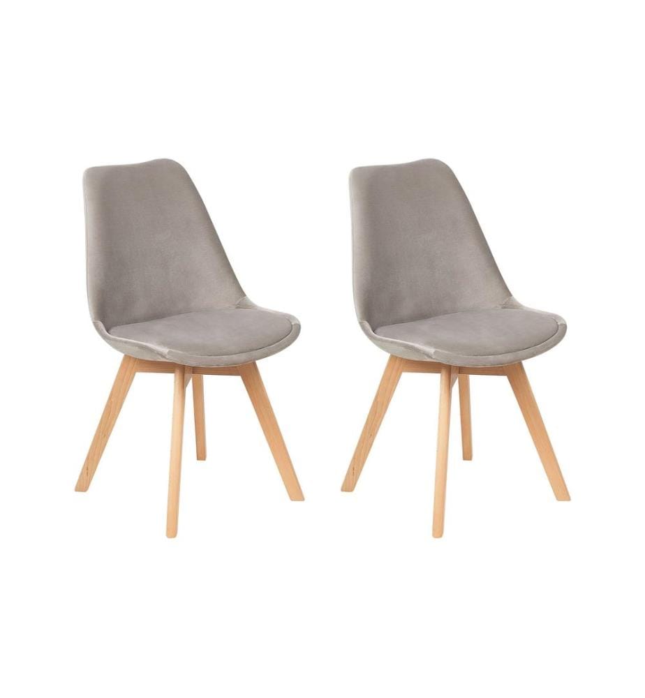 Esszimmerstuhl 2er Set DAKOTA II Samtstoff Taupe