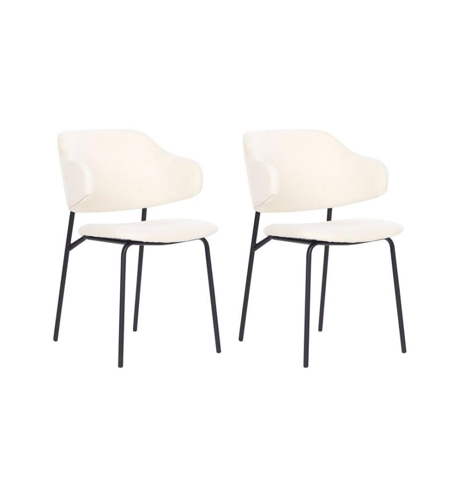 Esszimmerstuhl 2er Set KENAI Stoff Hellbeige