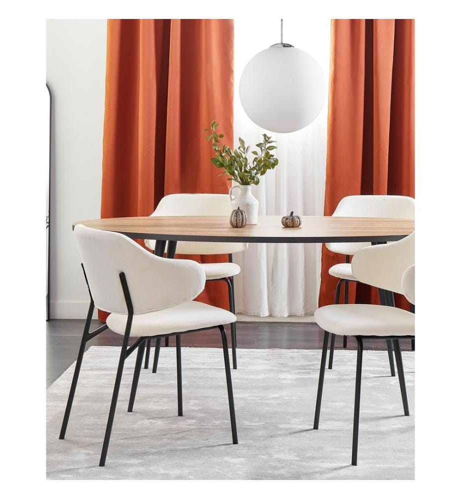 Esszimmerstuhl 2er Set KENAI Stoff Hellbeige