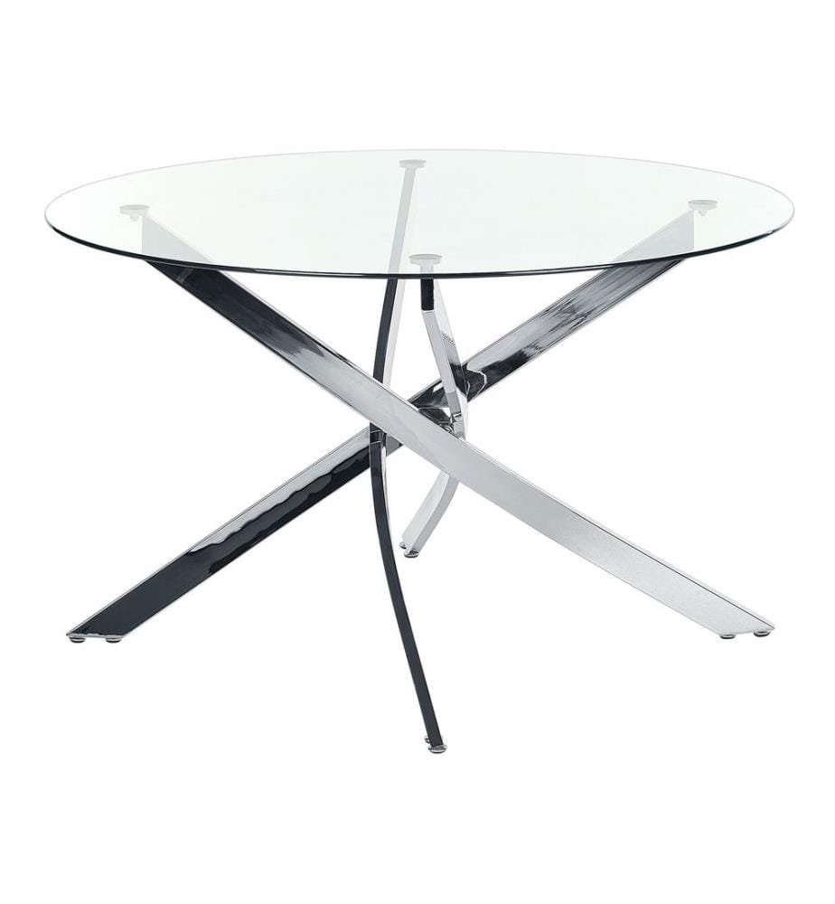 Tavolo da pranzo MARAMO Argento 120 cm 120 cm Vetro temperato