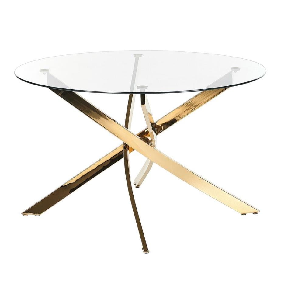 Tavolo da pranzo MARAMO Oro 120 cm 120 cm Vetro temperato