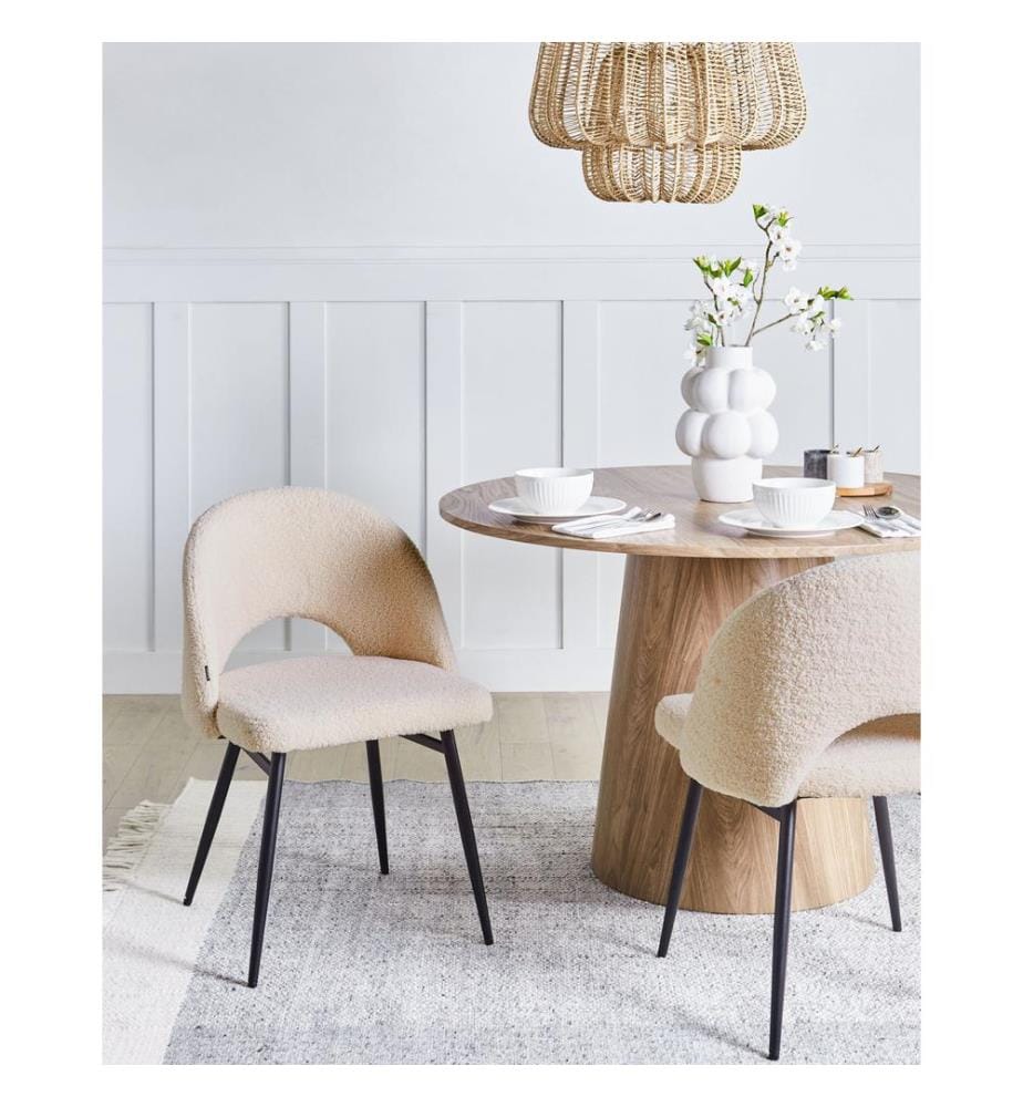 Esszimmerstuhl 2er Set ONAGA Bouclé Beige
