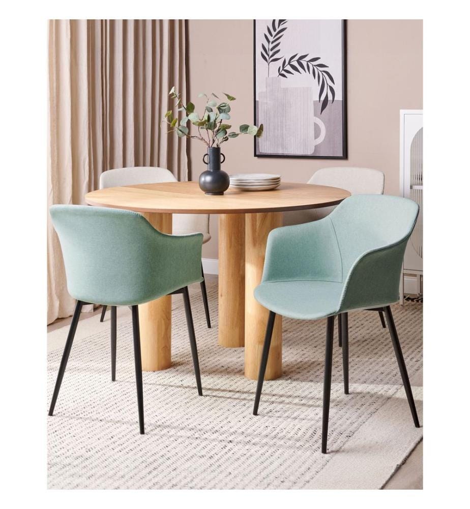 Lot de 2 chaises de salle à manger ELIM Tissu Vert menthe