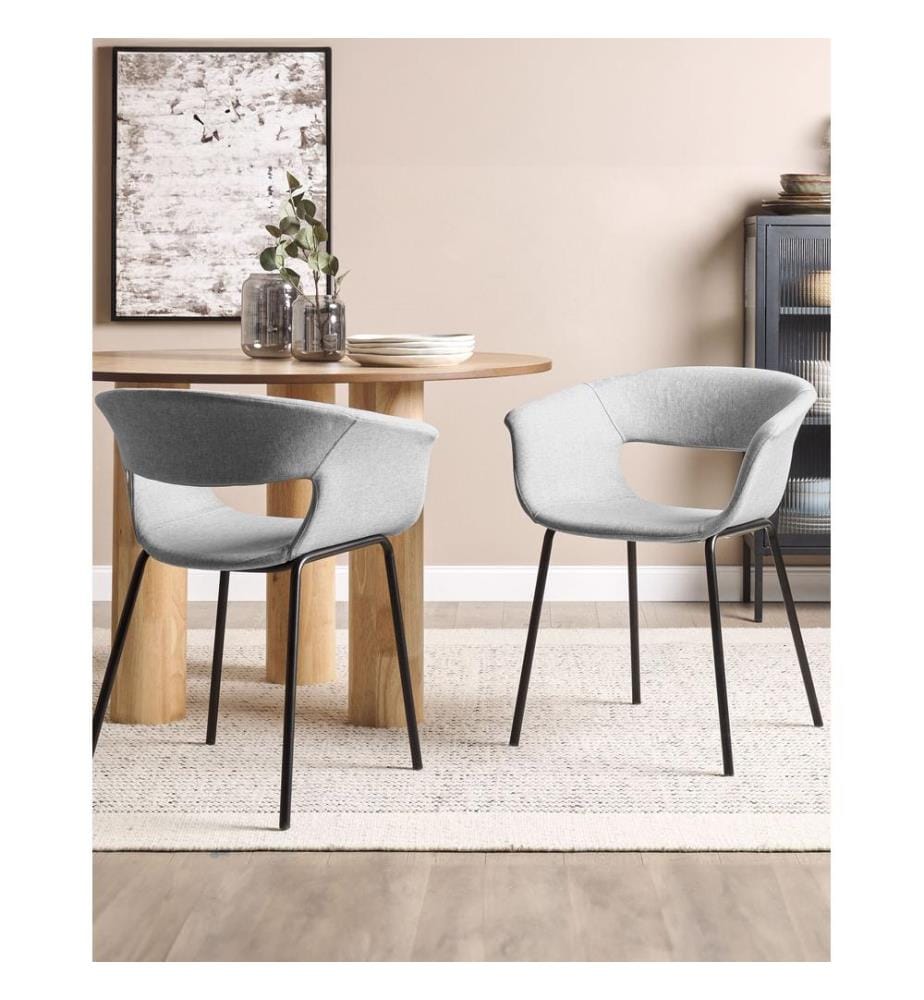 Set di 2 sedie da pranzo ELMA Tessuto Grigio chiaro