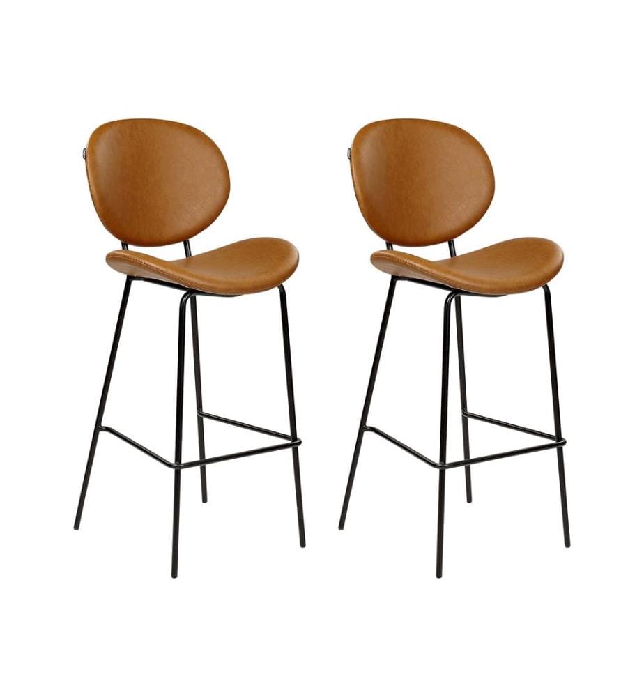 Set mit 2 Barstühlen LUANA Kunstleder Goldbraun
