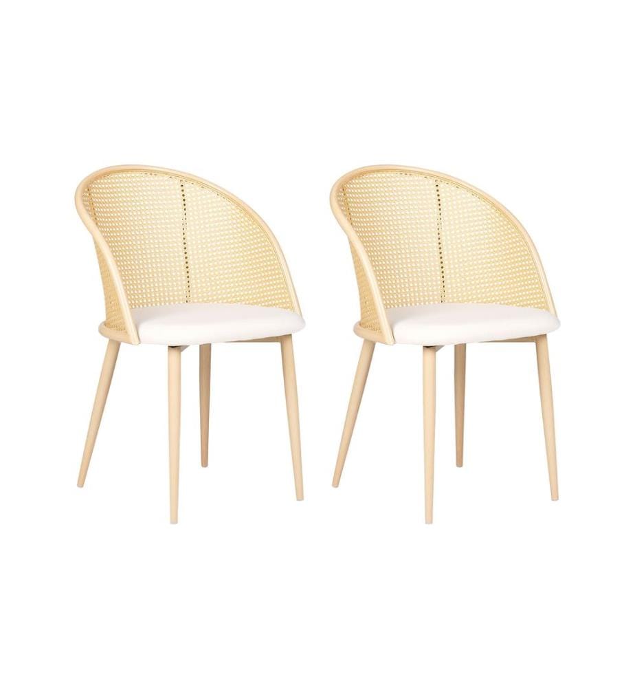 Esszimmerstuhl 2er Set CORNELL Metall Hellbeige