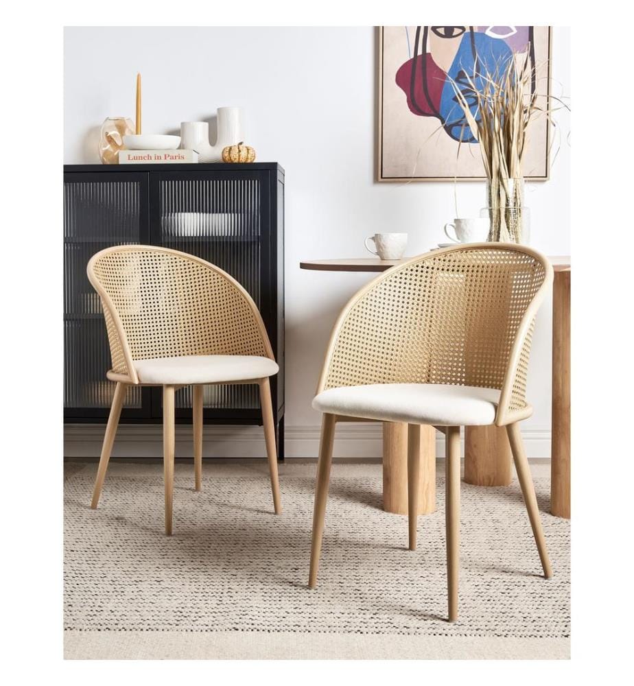 Esszimmerstuhl 2er Set CORNELL Metall Hellbeige