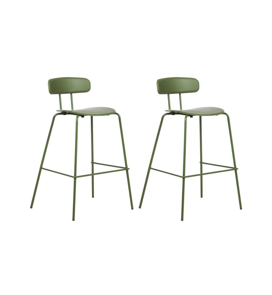 Set mit 2 Barstühlen SIBLEY Grün