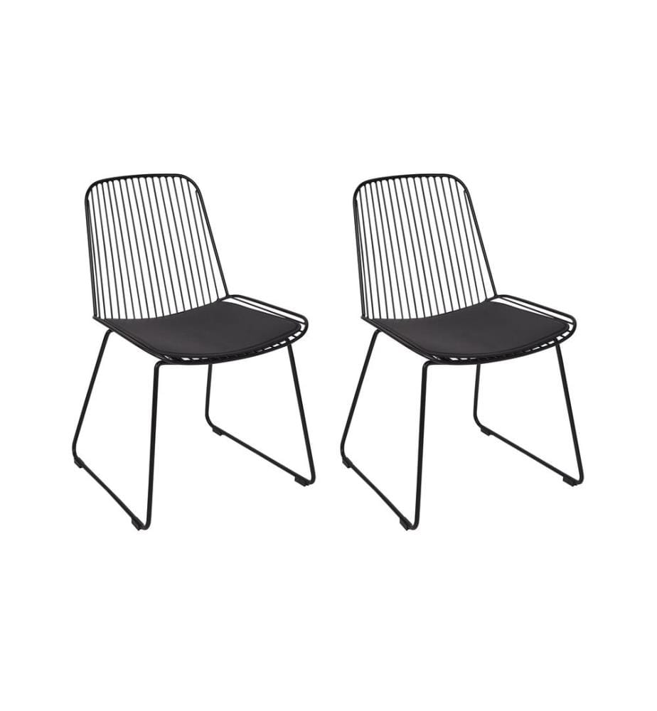Esszimmerstuhl 2er Set PENSACOLA Metall Schwarz