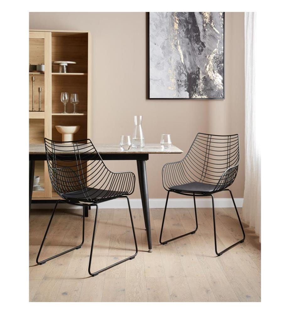 Esszimmerstuhl 2er Set ANNAPOLIS Metall Schwarz