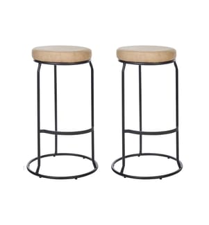 Set di 2 sgabelli da bar MILROY Pelle sintetica Beige