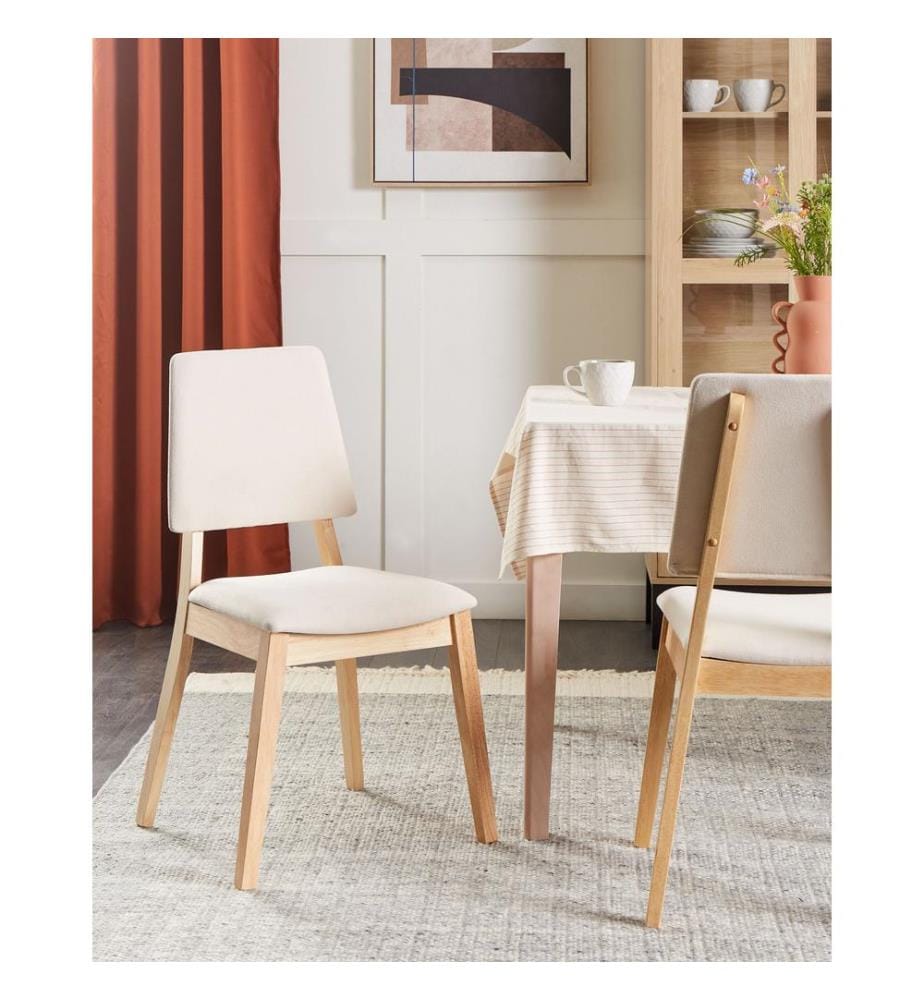 Esszimmerstuhl 2er Set MERRILL Holz Hellbeige