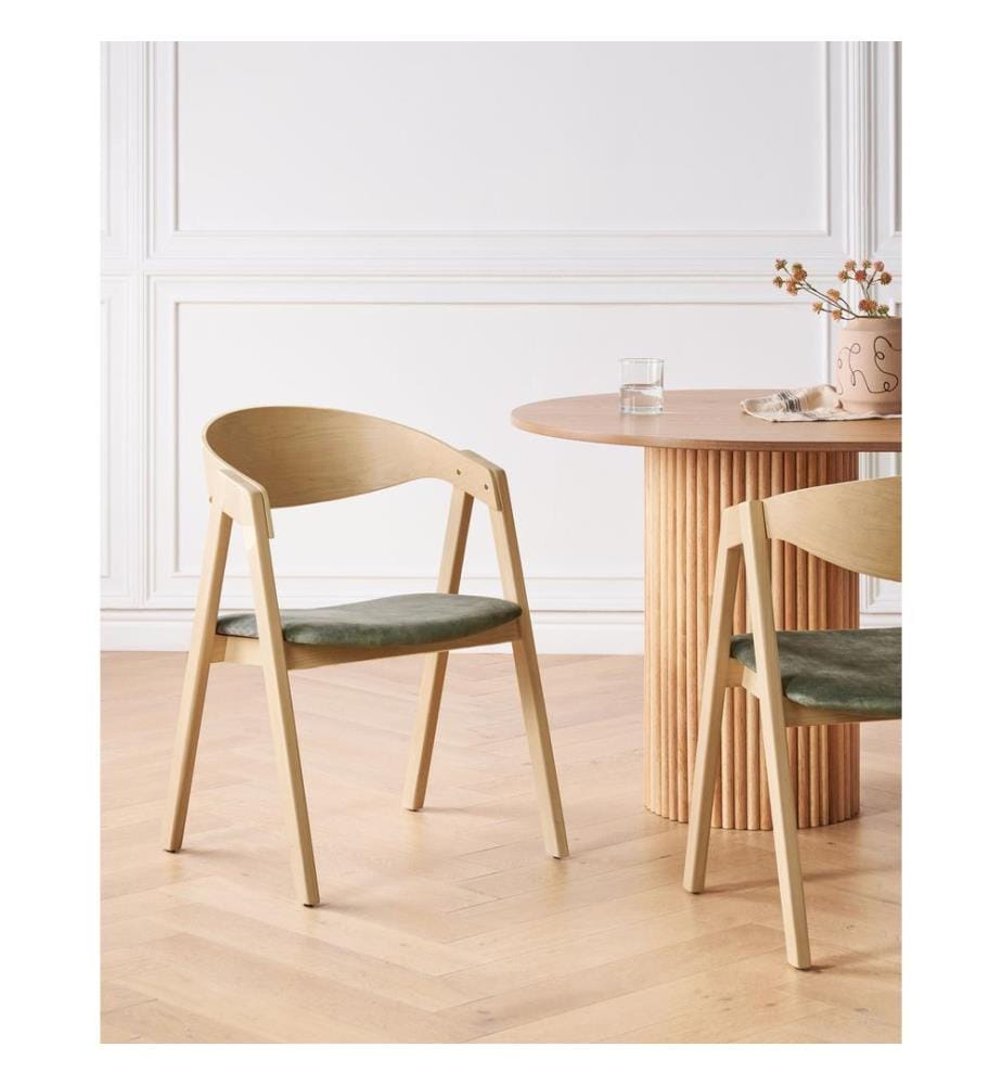 Lot de 2 chaises de salle à manger YUBA Bois Vert foncé