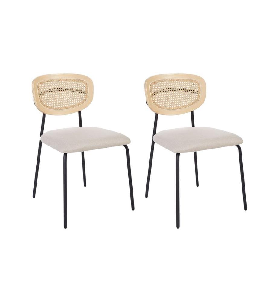Esszimmerstuhl 2er Set MAYETTA Metall Hellbeige