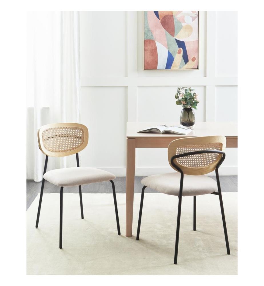 Esszimmerstuhl 2er Set MAYETTA Metall Hellbeige
