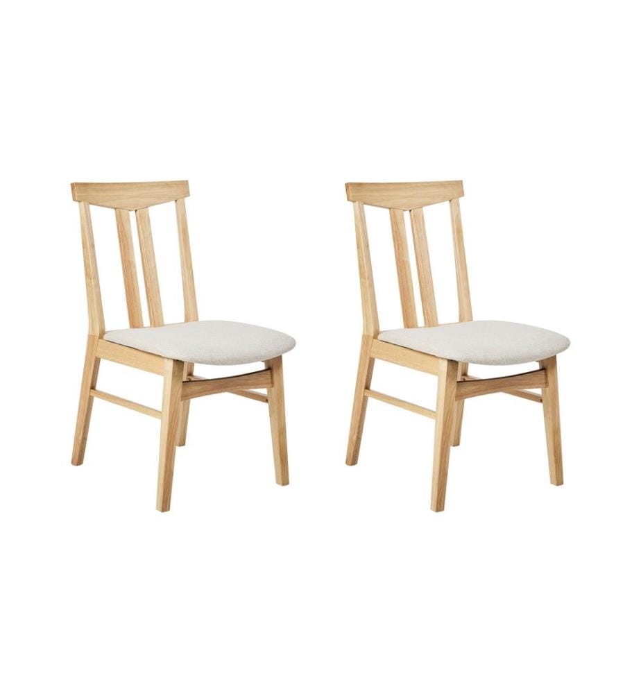 Esszimmerstuhl 2er Set AVALON Holz Hellbeige