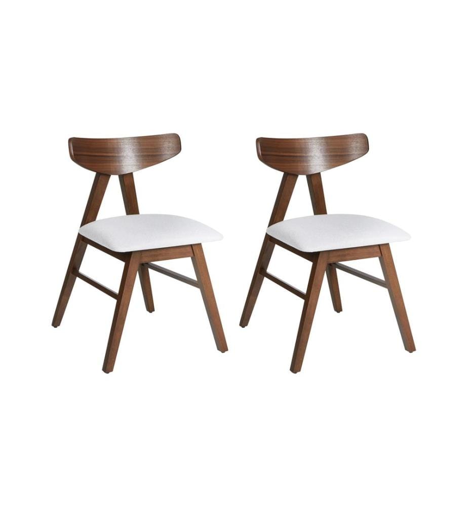 Esszimmerstuhl 2er Set LACOTA Holz Dunkelbraun / Grau