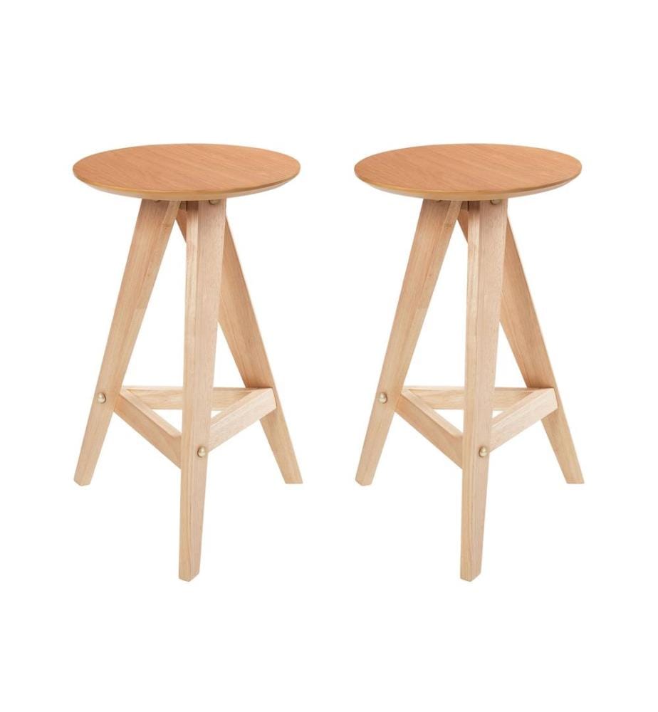 Lot de 2 tabourets de bar AROMA Bois Marron clair