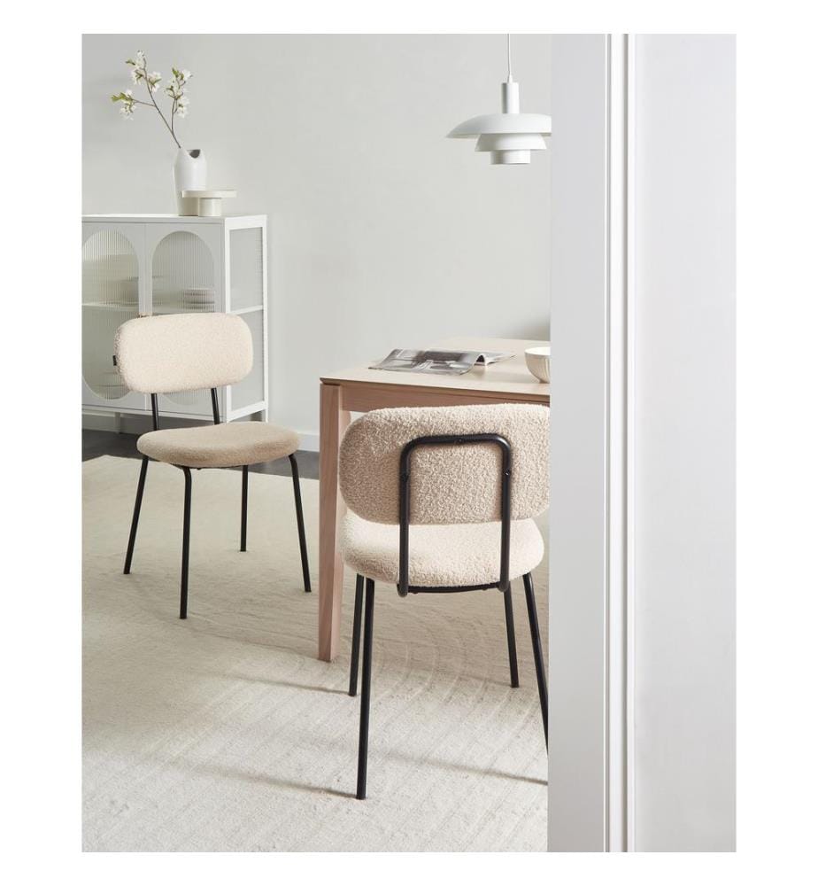 Lot de 2 chaises ADAIR Bouclé Beige
