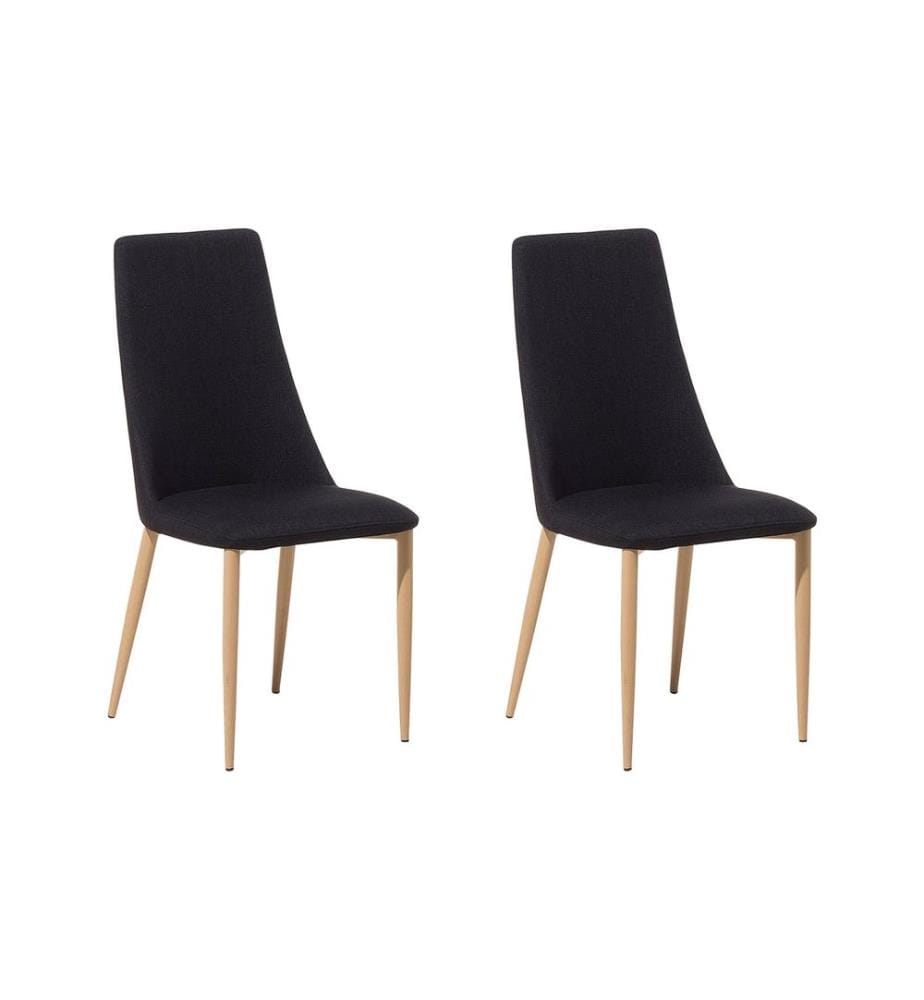 Esszimmerstuhl 2er Set CLAYTON Stoff Schwarz